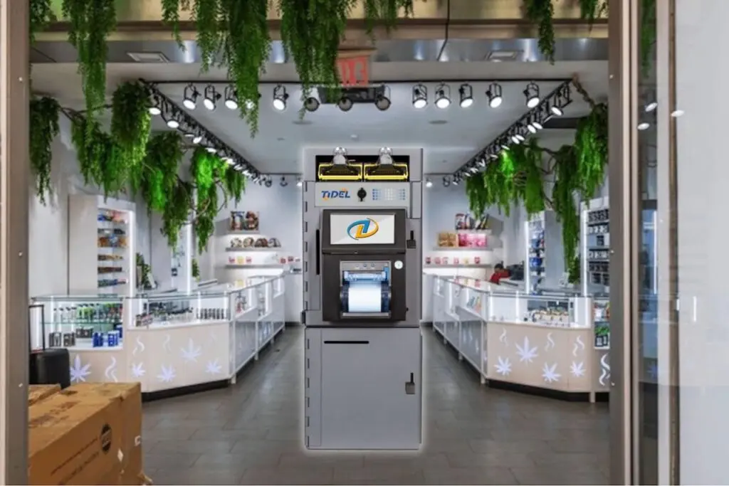 smart safe in a cannabis dispensary