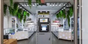 smart safe in a cannabis dispensary