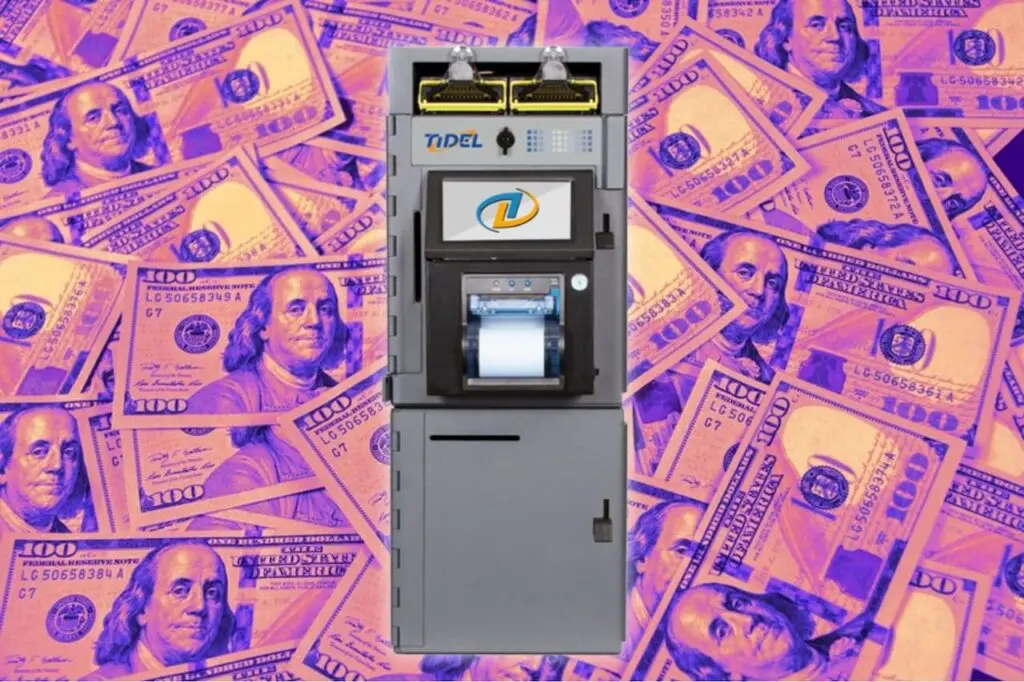 smart safe with cash background