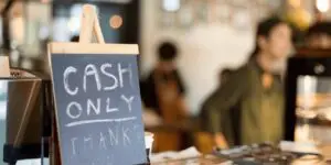cash only sign at a business