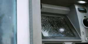 atm destroyed from smash and grab attacks